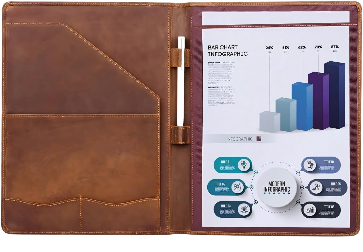Jack & Chris Brown Leather Portfolio, JC1823