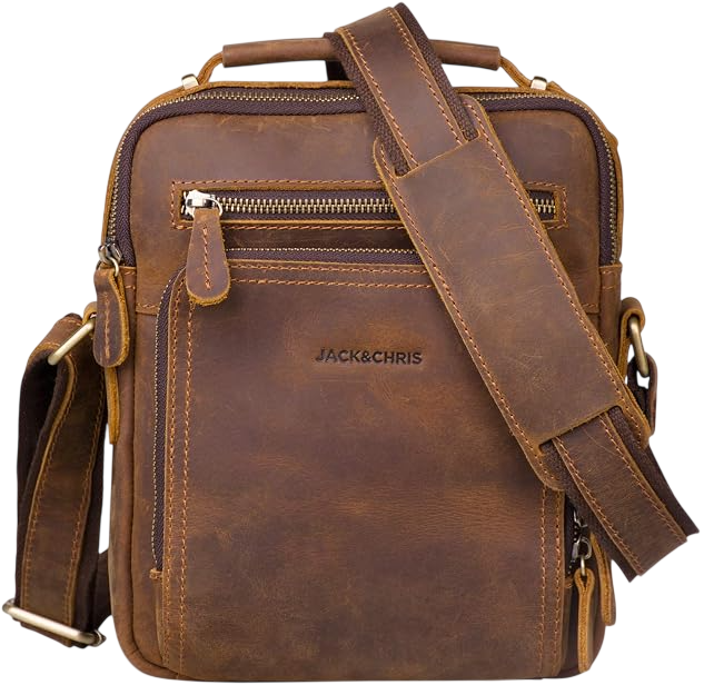 Leather Messenger Bag for Men by Jack & Chris